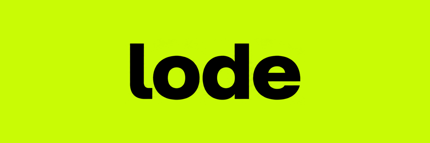 Lode wordmark on lime